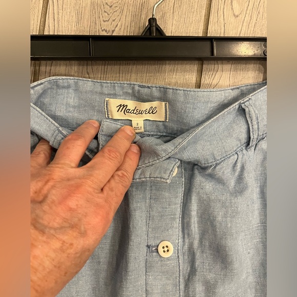 Madewell Chambray Button Front Skirt Skirt